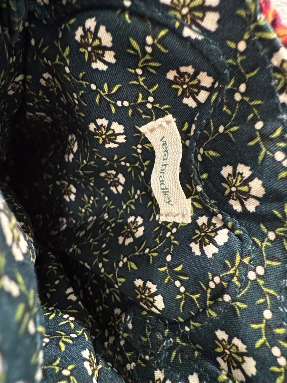 Anthropologie x Vera Bradley Quilted Burgundy‎ Floral Bear Crossbody adjustable
